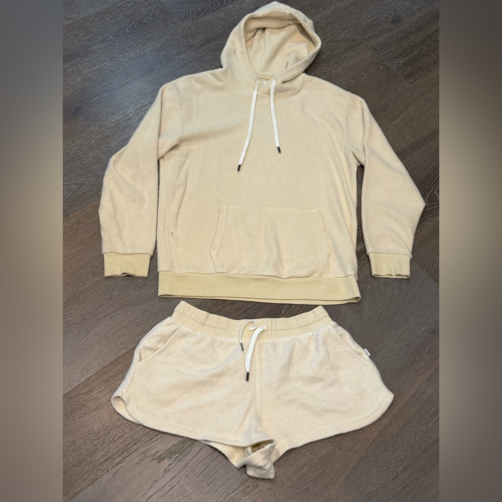 Cozy Cream FEAT Hoodie and Shorts Set